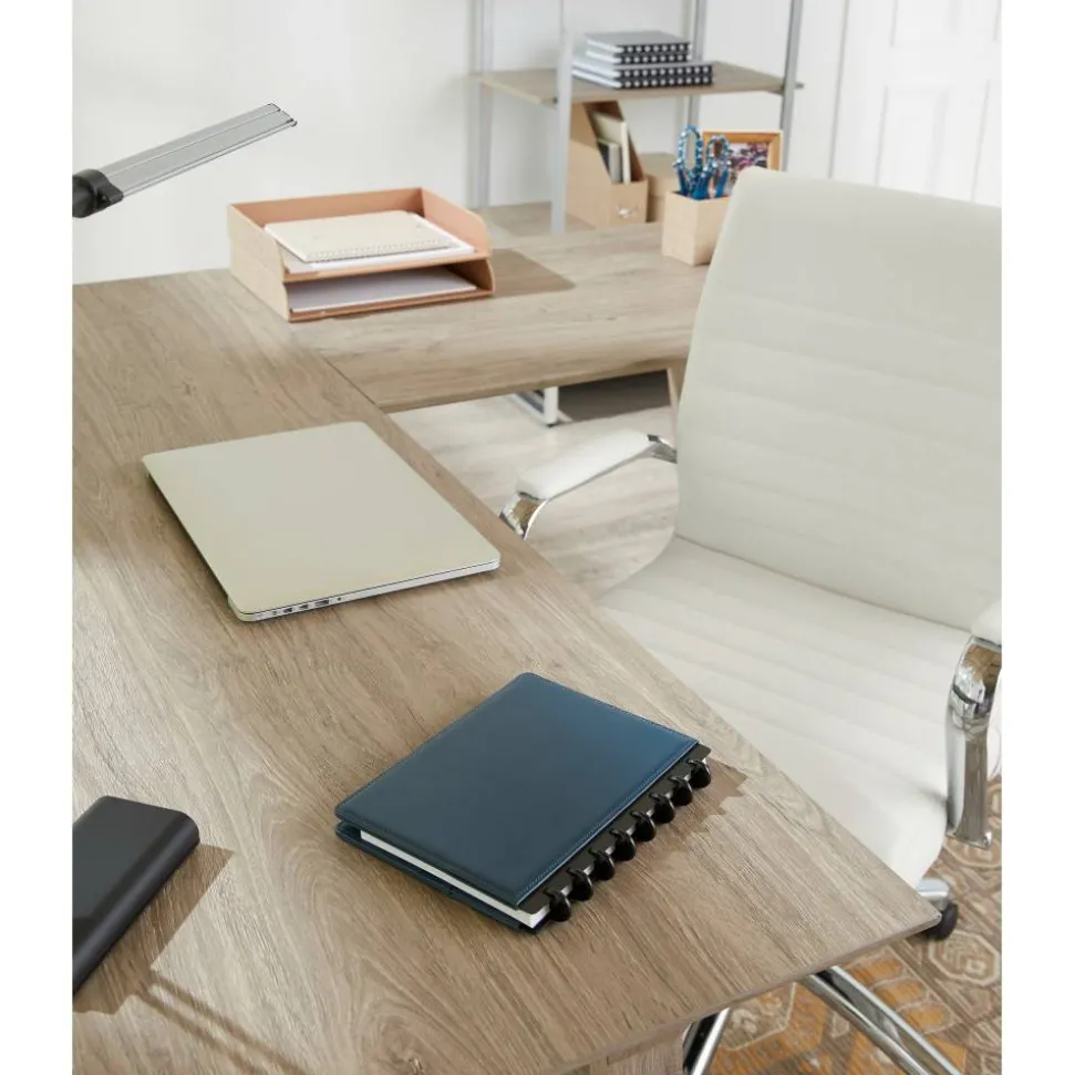 Modern Comfort Winsley Bonded Leather Mid-Back Manager Office Chair, White/Silver, BIFMA Compliant
