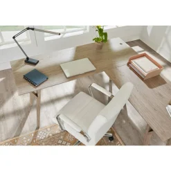 Modern Comfort Winsley Bonded Leather Mid-Back Manager Office Chair, White/Silver, BIFMA Compliant