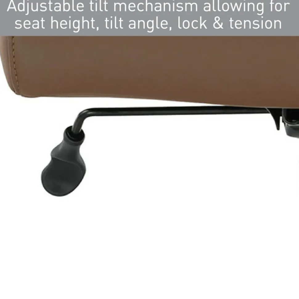 Modern Comfort Winsley Bonded Leather Mid-Back Manager Office Chair, Brown/Black, BIFMA Compliant