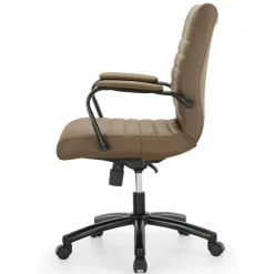 Modern Comfort Winsley Bonded Leather Mid-Back Manager Office Chair, Brown/Black, BIFMA Compliant