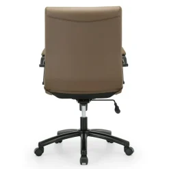 Modern Comfort Winsley Bonded Leather Mid-Back Manager Office Chair, Brown/Black, BIFMA Compliant