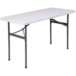 Molded Plastic Top Folding Table, 29"H x 48"W x 24"D, Platinum