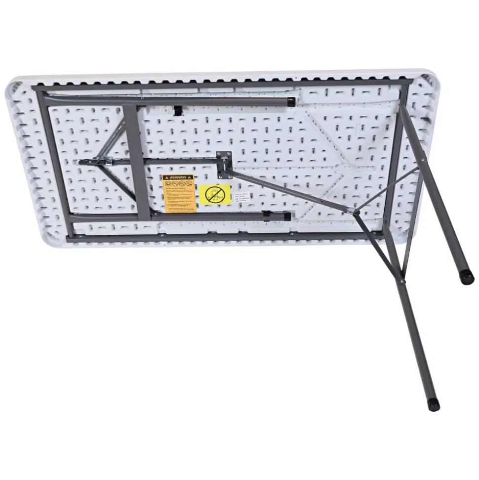 Molded Plastic Top Folding Table, 29"H x 48"W x 24"D, Platinum