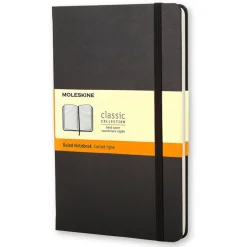 Moleskine Classic Hard Cover Notebook, 5” x 8-1/4”, Ruled, 240 Pages, Black