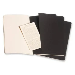 Moleskine Cahier Journals, 5" x 8-1/4", Ruled, 80 Pages, Black, Set Of 3 Journals