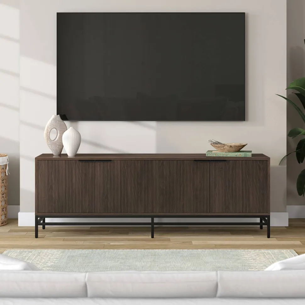 Montello Rectangular TV Stand for TV's up to 78" in Alder Brown