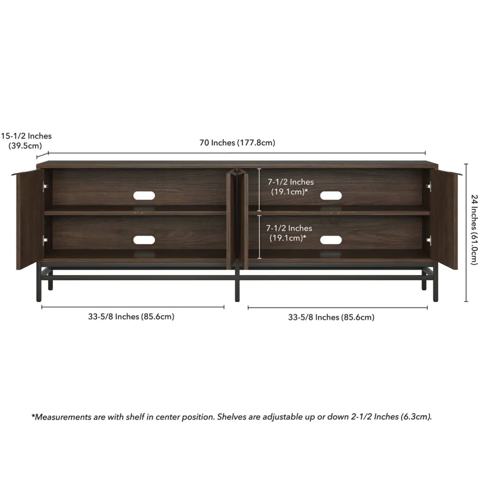 Montello Rectangular TV Stand for TV's up to 78" in Alder Brown