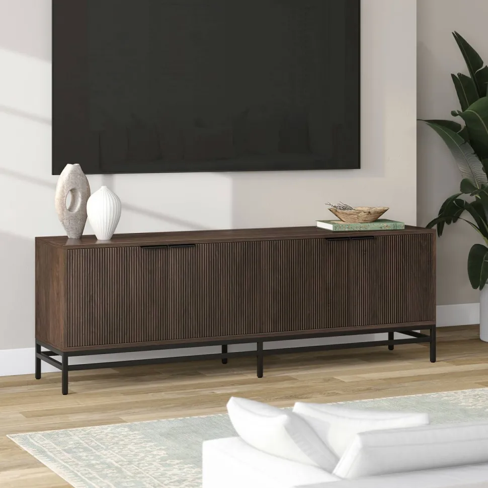 Montello Rectangular TV Stand for TV's up to 78" in Alder Brown