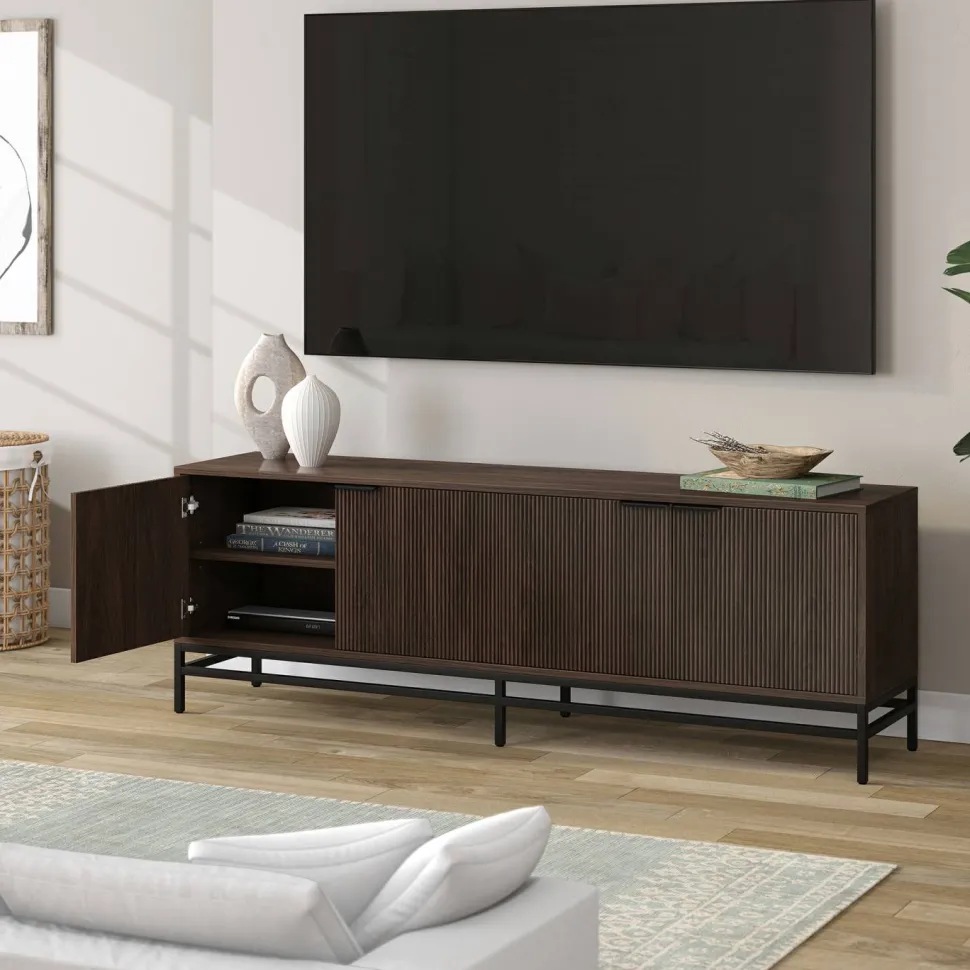 Montello Rectangular TV Stand for TV's up to 78" in Alder Brown