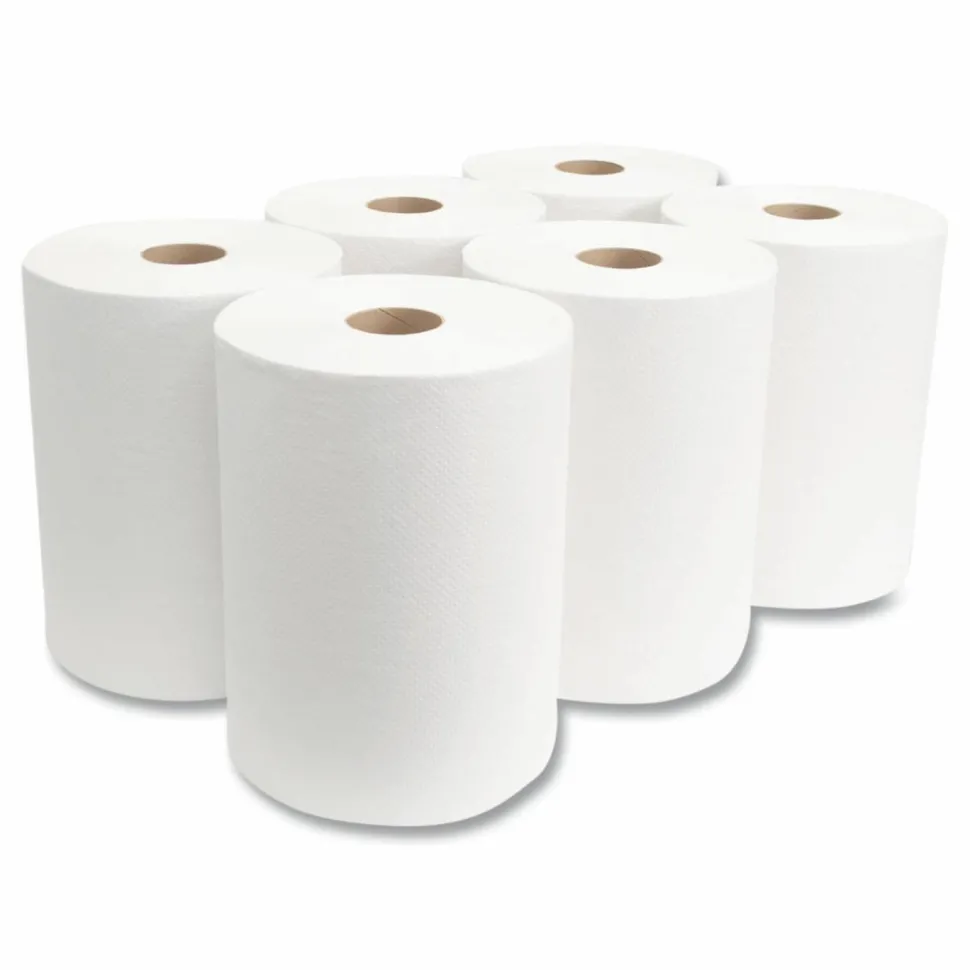 Morcon Tissue 10 Inch Roll Towels, 1-Ply, 10" x 800 ft, White, 6 Rolls/Carton