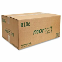 Morcon Tissue 10 Inch Roll Towels, 1-Ply, 10" x 800 ft, Kraft, 6 Rolls/Carton