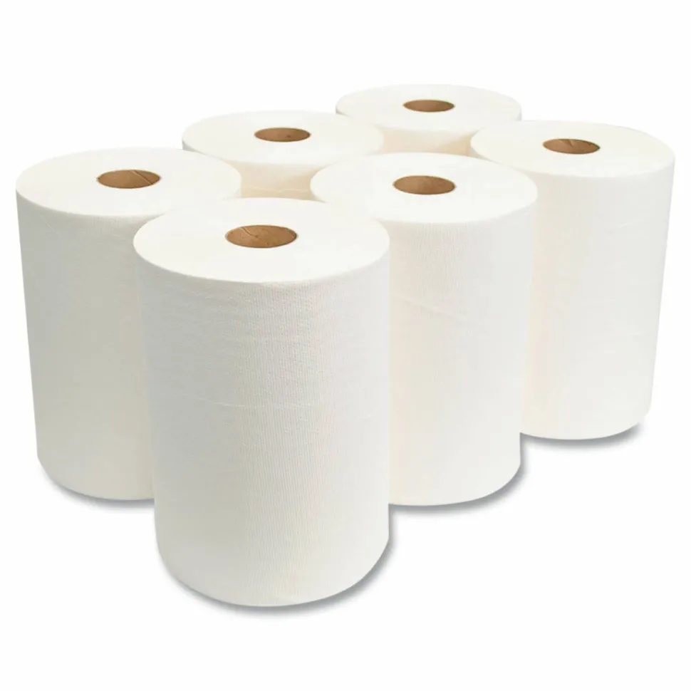 Morcon Tissue 10 Inch TAD Roll Towels, 1-Ply, 10" x 500 ft, White, 6 Rolls/Carton