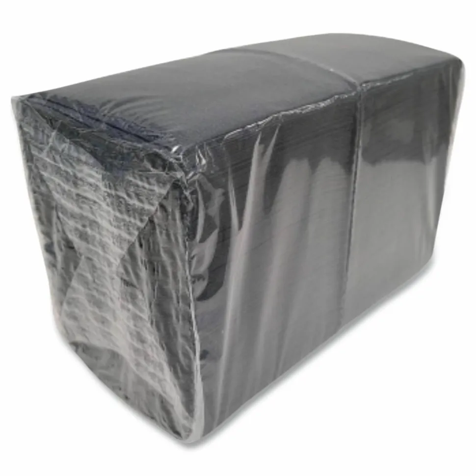Morcon Tissue Morsoft Beverage Napkins, 2-Ply, 9 x 9.5, Black, 1,000/Carton