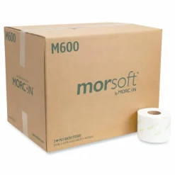 Morcon Tissue Morsoft Controlled Bath Tissue, Septic Safe, 2-Ply, White, 600 Sheets/Roll, 48 Rolls/Carton