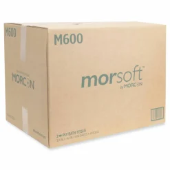 Morcon Tissue Morsoft Controlled Bath Tissue, Septic Safe, 2-Ply, White, 600 Sheets/Roll, 48 Rolls/Carton
