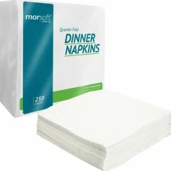 Morcon Tissue Morsoft Dinner Napkins, 1-Ply, 16 x 16, White, 250/Pack, 12 Packs/Carton