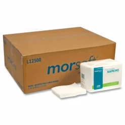 Morcon Tissue Morsoft 1/4 Fold Lunch Napkins, 1-Ply, 11.8 x 11.8, White, 6,000/Carton