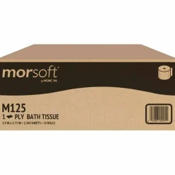 Morcon Tissue Small Core Bath Tissue, Septic Safe, 1-Ply, White, 2,500 Sheets/Roll, 24 Rolls/Carton