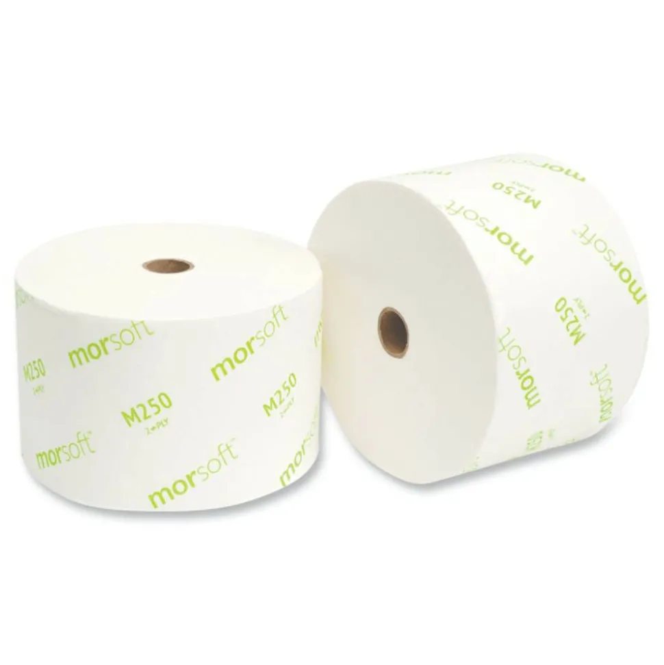 Morcon Tissue Small Core Bath Tissue, Septic Safe, 2-Ply, White, 1,250 Sheets/Roll, 24 Rolls/Carton