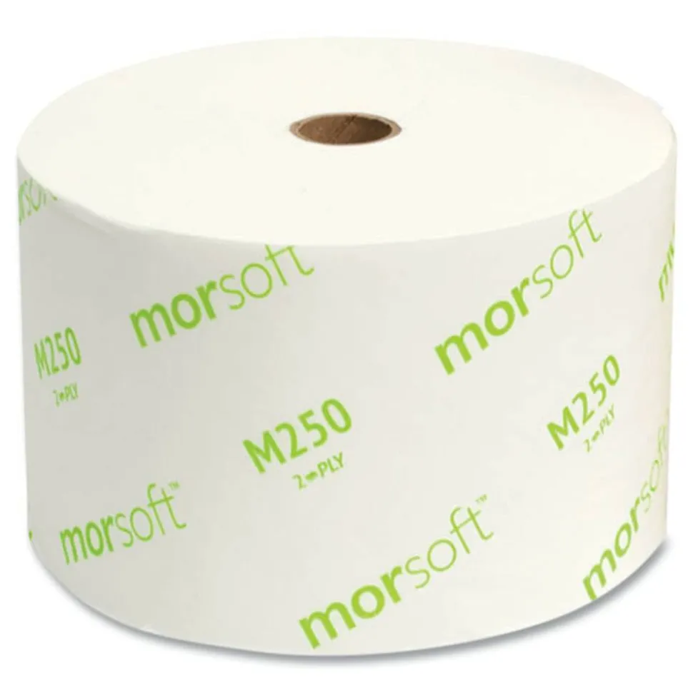 Morcon Tissue Small Core Bath Tissue, Septic Safe, 2-Ply, White, 1,250 Sheets/Roll, 24 Rolls/Carton