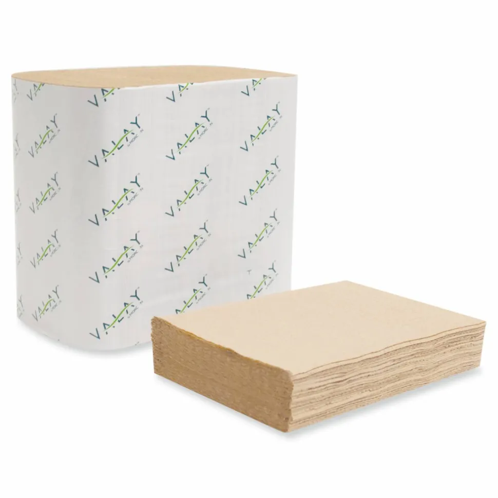 Morcon Tissue Valay Interfolded Napkins, 1-Ply, 6.3 x 8.85, Kraft, 6,000/Carton