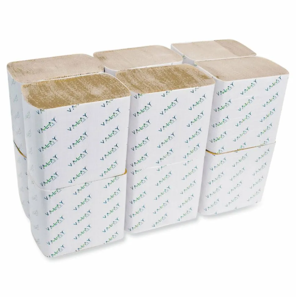 Morcon Tissue Valay Interfolded Napkins, 1-Ply, 6.3 x 8.85, Kraft, 6,000/Carton