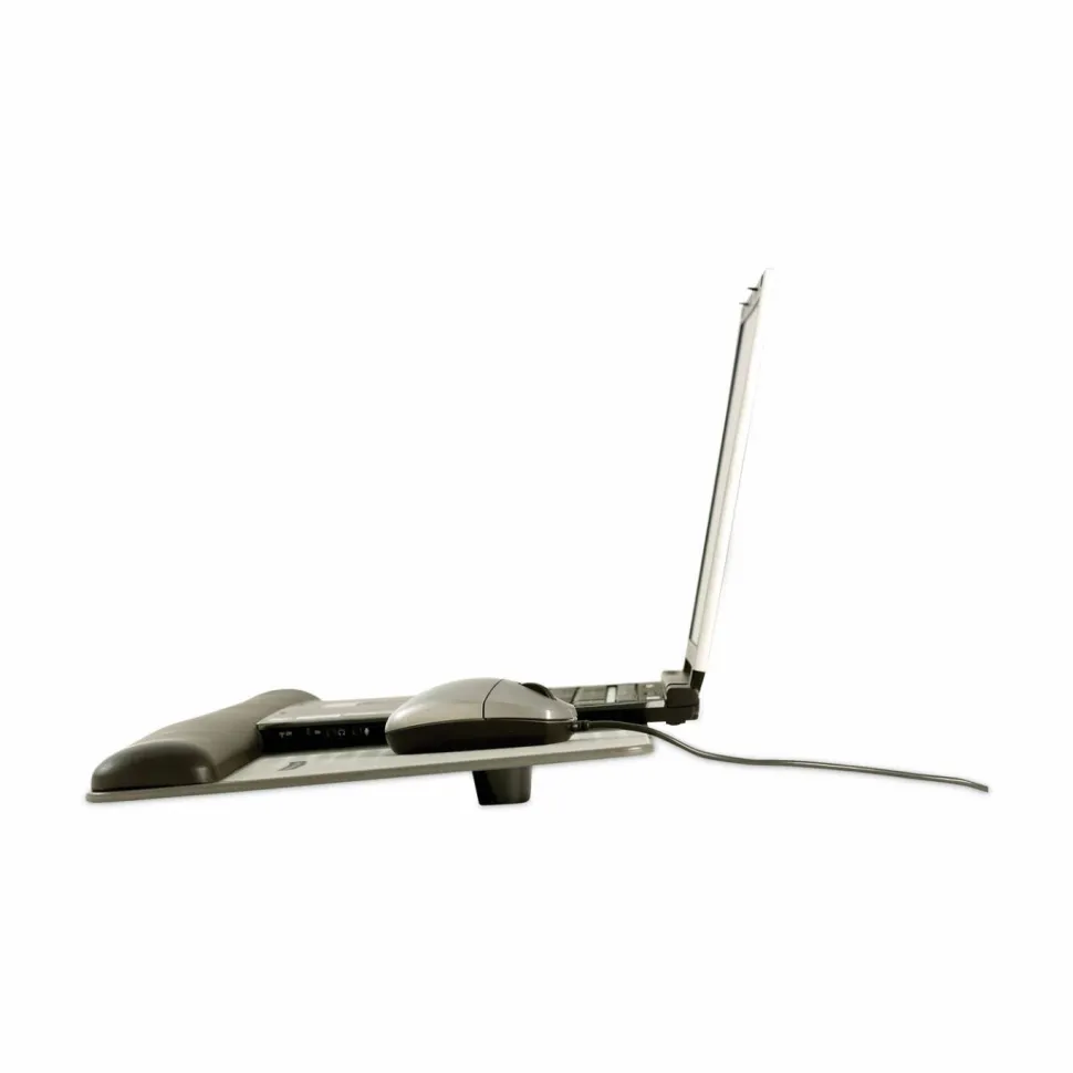 3M Precise Adjustable Platform For Keyboard And Mouse With Gel Wrist Rest, Black/Metallic Gray