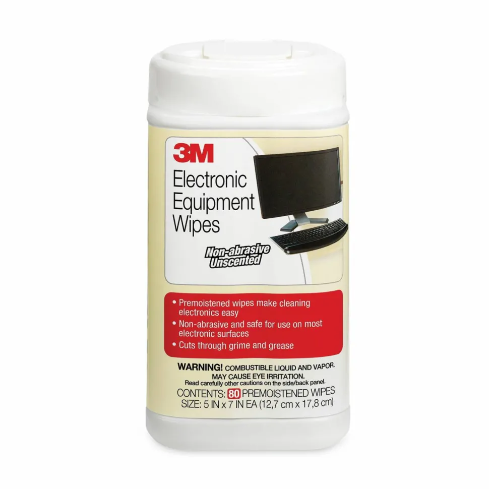 3M Premoistened CD/DVD Wipes, Pack Of 80