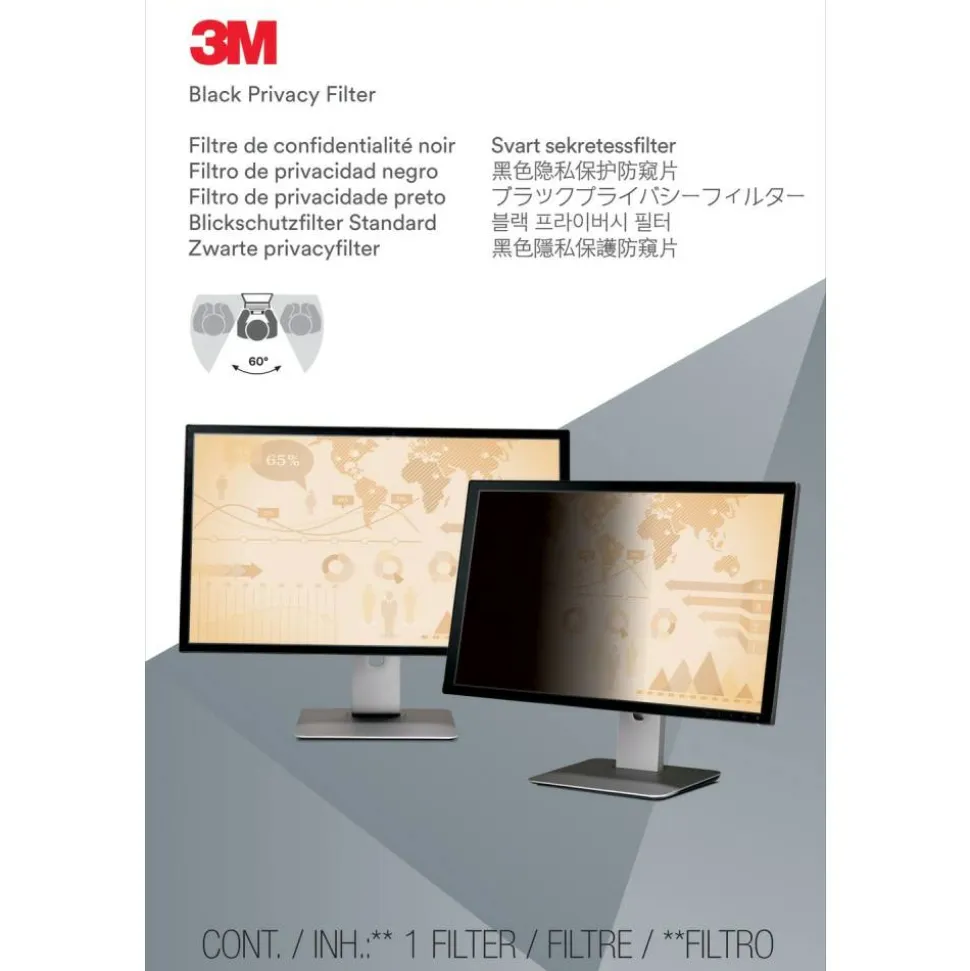 3M Privacy Filter Screen for Monitors, 30" Widescreen (16:10), PF300W1B