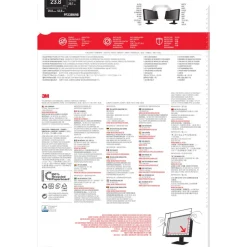 3M Privacy Filter Screen for 23.8" Widescreen Monitors, 16:9 Aspect Ratio, Reduces Blue Light, Anti-Glare