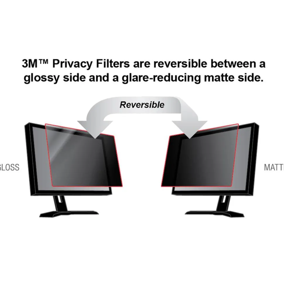 3M Privacy Filter Screen for 24" Widescreen Monitors, 16:9 Aspect Ratio, Reduces Blue Light, Anti-Glare