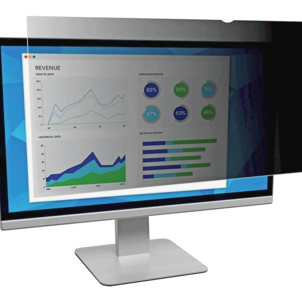 3M Privacy Filter Screen for 22" Widescreen Monitors, 16:10 Aspect Ratio, Reduces Blue Light, Anti-Glare