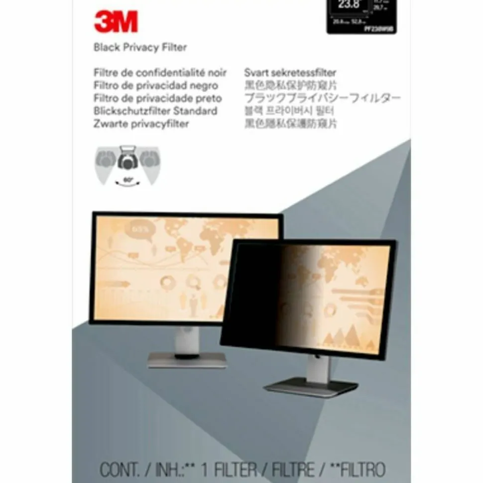 3M Privacy Filter Screen for 28" Widescreen Monitors, 16:9 Aspect Ratio, Reduces Blue Light, Anti-Glare