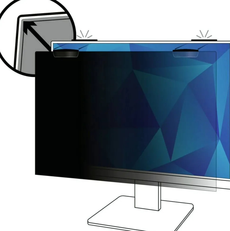 3M Privacy Filter Screen for 28" Widescreen Monitors, 16:9 Aspect Ratio, Reduces Blue Light, Anti-Glare