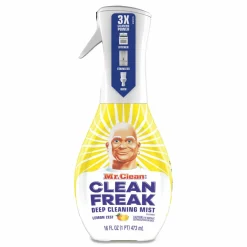 Mr. Clean Clean Freak Deep Cleaning Mist Multi-Surface Spray, Lemon Scent, 16 oz Spray Bottle, 6/Carton