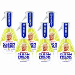 Mr. Clean Clean Freak Deep Cleaning Mist Multi-Surface Spray, Lemon Scent, 16 oz Spray Bottle, 6/Carton