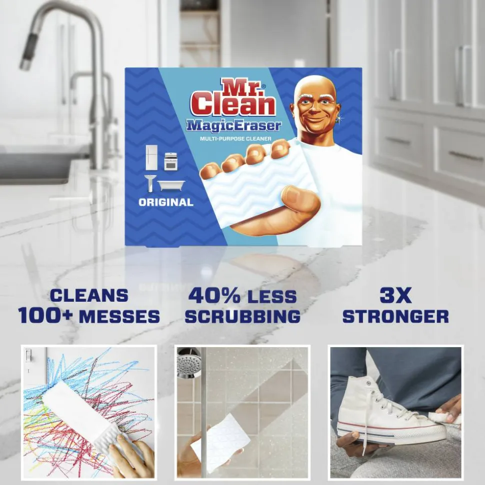 Mr. Clean Magic Eraser Sponges, Original, 7-3/4” x 4-5/8”, Pack Of 10 Sponges