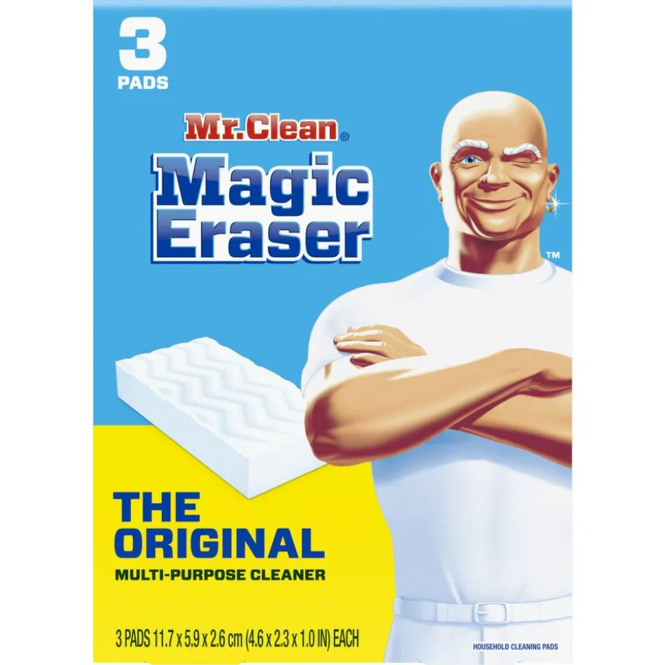 Mr. Clean Magic Eraser Sponges, Original, 3 Sponges Per Pack, Case Of 12 Packs