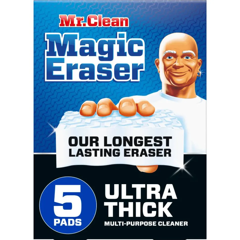Mr. Clean Magic Eraser Sponges, 2-5/16" x 4-5/8", White, Pack Of 5 Sponges