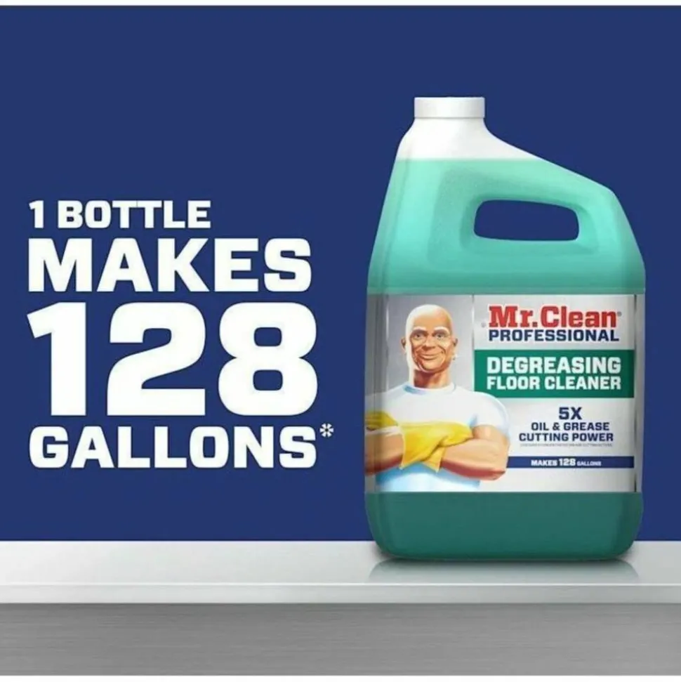 Mr. Clean Professional Degreasing Floor Cleaner, 1 Gallon, Case Of 3 Jugs