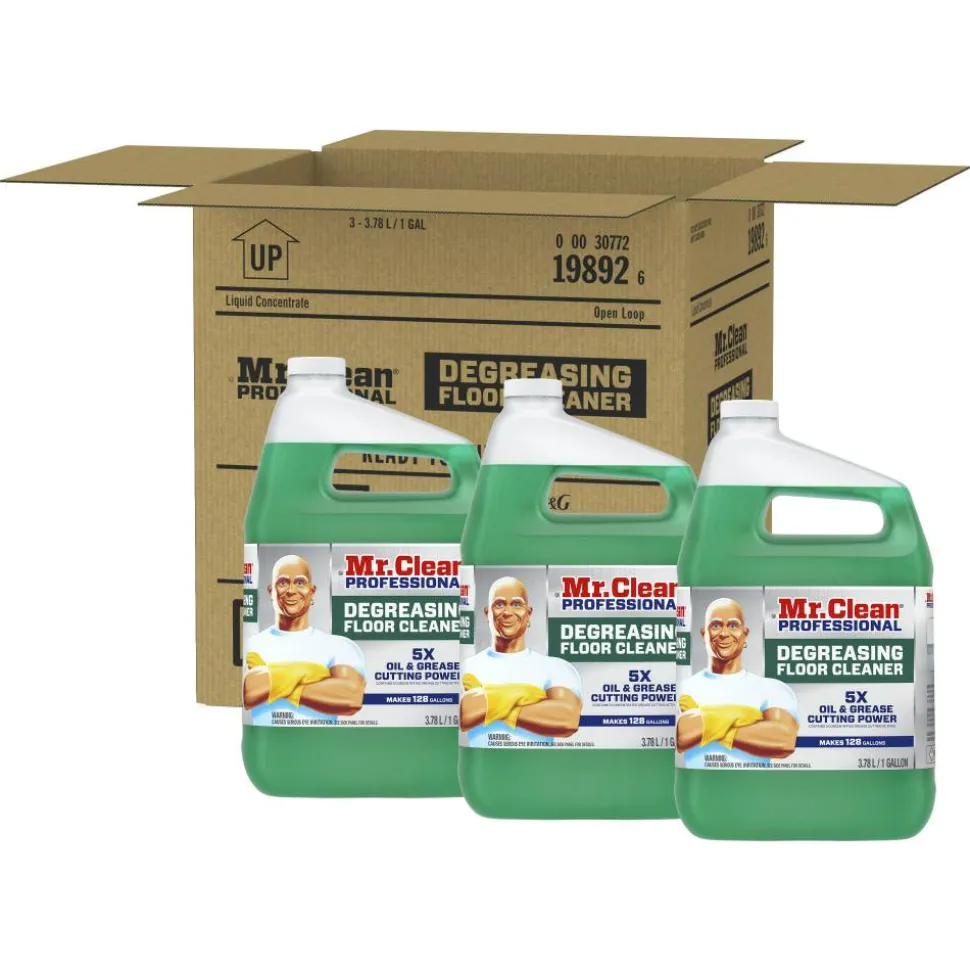 Mr. Clean Professional Degreasing Floor Cleaner, 1 Gallon, Case Of 3 Jugs
