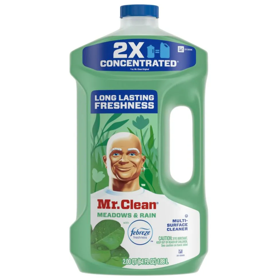 Mr. Clean 2X Concentrated Multi-Surface Cleaner With Febreze, Meadows & Rain Scent, 64 Oz