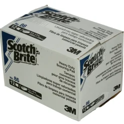 3M Scotch-Brite 86 Heavy-Duty Commercial Scouring Pads, 6" x 9", Green, Pack Of 12