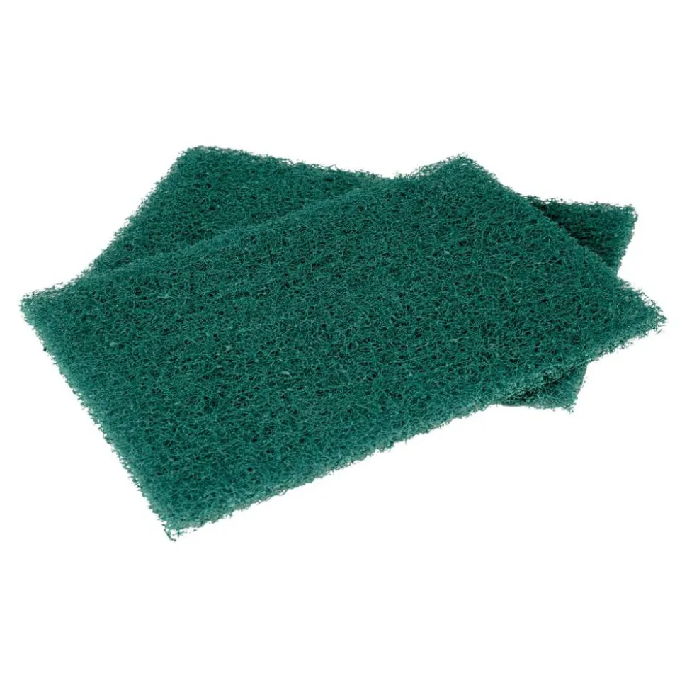 3M Scotch-Brite 86 Heavy-Duty Commercial Scouring Pads, 6" x 9", Green, Pack Of 12