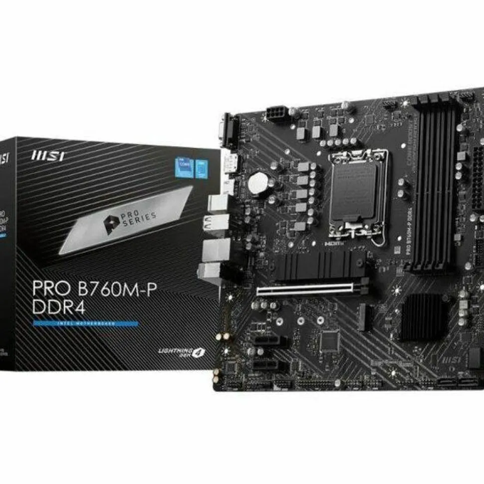 MSI Pro PRO B760M-P DDR4 Gaming Desktop Motherboard - Intel B760 Chipset - Socket LGA-1700 - Mini ATX