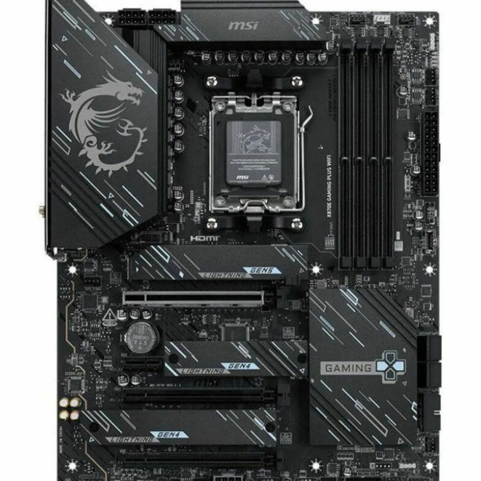 MSI X870E GAMING PLUS WIFI Gaming Desktop Motherboard - AMD X870E Chipset - Socket AM5 - ATX