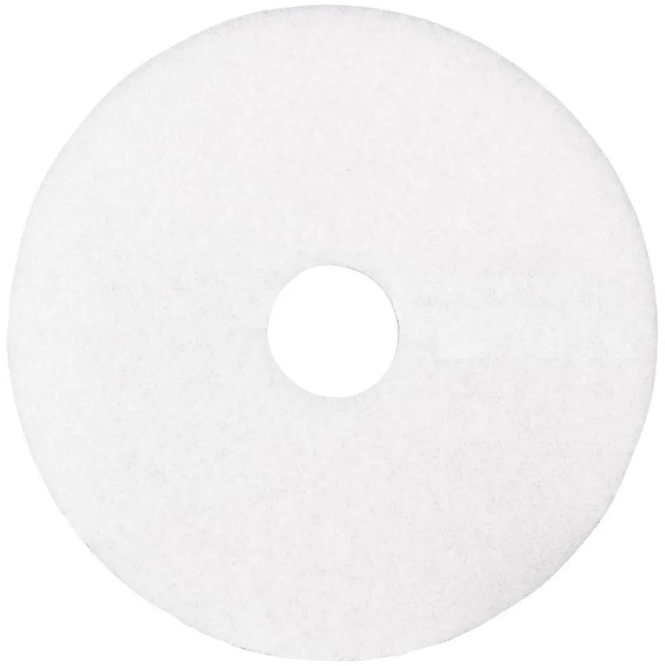 3M 4100 Super Polishing Floor Pads, 20" Diameter, White, Box Of 5