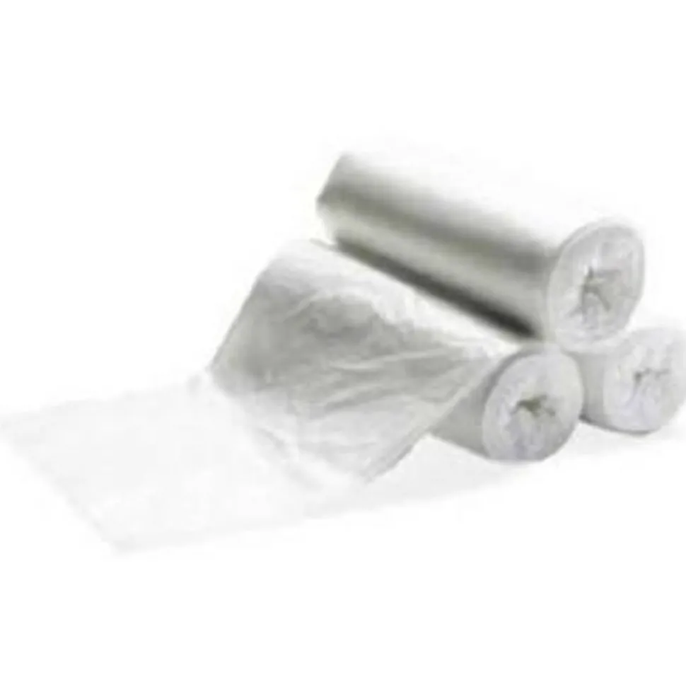 MultiPlast Systems High-Density Can Liners, 0.24 mil, 7-Gallon, 24” x 24”, Clear, 50 Bags Per Pack, Case Of 20 Packs