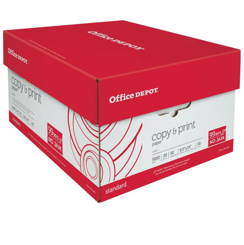 Multi-Use Printer & Copy Paper, White, Legal (8.5" x 14"), 5000 Sheets Per Case, 20 Lb, 92 Brightness