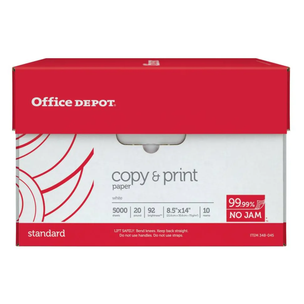 Multi-Use Printer & Copy Paper, White, Legal (8.5" x 14"), 5000 Sheets Per Case, 20 Lb, 92 Brightness